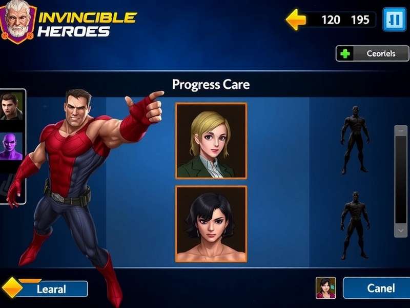 Invincible Heroes Character Selection Screen