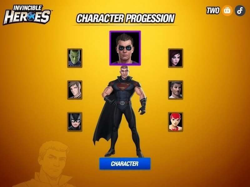 Invincible Heroes Character Progression Screen